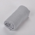 Rolled grey linen-cotton blend travel scarf with natural texture on white background - 24# Light Grey