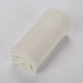 Rolled-up cream-colored linen scarf with a light and breathable natural fabric texture - 8# Cream White