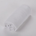 Rolled white cotton linen scarf for women featuring a minimalist solid color design - 18# White