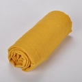 Solid yellow linen-style long scarf for women, lightweight cotton-blend summer wrap - 7# Ginger Yellow