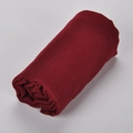 Solid dark red faux linen travel scarf with soft natural texture and elegant folds - 2# Wine Red