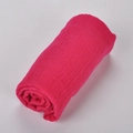 Rolled rose red cotton linen scarf for women featuring soft pleated texture - 26# Rose Red