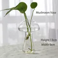 Handmade mushroom glass vase for hydroponic plants, clear decorative flower vessel 13x9cm - Mushroom Vase