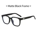 Lunettes noires mates à monture carrée avec des accents métalliques en étoile argentée - Noir Mat