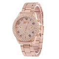 Geneva Damenquarzuhr in Roségold mit Zifferblatt aus Kristallen und Strass-Lünette - Roségold