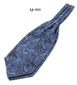 Classic navy blue paisley Ascot tie for men with elegant silk texture on white background - 60-80cm / Dark Blue Paisley Style (LJ-013)