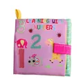 Pink soft baby cloth book for learning numbers featuring cute cartoon animal patterns - Numbers