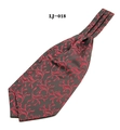 Men's dark grey ascot tie with vibrant red paisley pattern on a white background - 60-80cm / Dark Grey Red Vine Style (LJ-018)