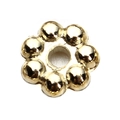 Vue macro d'intercalaires en métal doré en forme de fleur pour la création de bijoux - 4mm / Doré