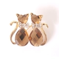 Champagne Couple Cat Brooch