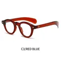 Gafas de sol ovales fotocromáticas con montura roja transparente y lentes azules - Montura té rojo transparente cambia a lentes azules