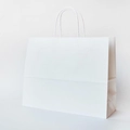 Minimalist white kraft paper gift bag with matching rope handle on a clean white background - 25*32*11cm / White