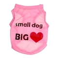Dettaglio del gilet rosa per cani piccoli con stampa nera small dog e cuore BIG - XS / Rosa