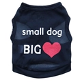 Dettaglio del gilet blu scuro per cani con tessuto traspirante e stampa a cuore BIG - XS / Nero