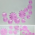 Detail of pink 3D butterfly wall stickers in various sizes for DIY home decoration - PVC Sunflower / Pink