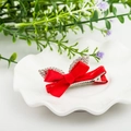 Red bow hair clip with rhinestone rabbit ears decoration for children hair styling - Rabbit Ears Red