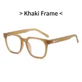 Monture de lunettes carrée TR kaki rétro avec détail d'étoile argentée sur la branche - Khaki