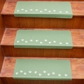 Luminous green stair treads with white paw prints on wooden stairs for non-slip safety - 55*22*4.5cm / Fruit Green