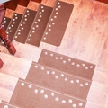 Brown stair treads with luminous white paw prints and non-slip TPR self-adhesive backing - 55*22*4.5cm / Coffee