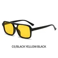 Square aviator sunglasses with black frame and yellow photochromic lenses - Black Frame Yellow to Grey Lens