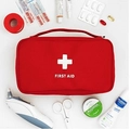 Kit di pronto soccorso rosso portatile con logo a croce bianca e maniglia superiore - Rosso