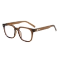 Monture de lunettes TR carrée couleur thé transparent avec détails étoilés - Marron Clair