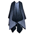 Macro shot of thick grey and black gradient marble knit texture on winter shawl - Gradient Black