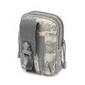 Tactical waist pouch in grey digital camo with dual zippers and buckle closure - ACU Digital Camouflage