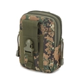 Close-up of camouflage tactical waist pouch with durable buckle and zipper details - Jungle Digital Camouflage
