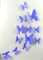 Close-up of 3D purple butterfly wall stickers in various sizes for creative DIY decor - PVC Butterfly / Violet Blue