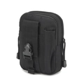 Black tactical waist bag with MOLLE webbing and durable nylon fabric for outdoor sports - Black