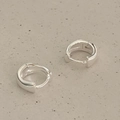 Minimalist 925 sterling silver hoop earrings with a modern square-edge polished design - 925 Silver / Silver Style