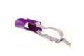 Close-up of the purple sock aid with grey nylon straps and adjustable buckles for help - Purple (OPP Packaging)