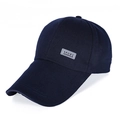 Dunkelblaue Baseballkappe mit langem Schirm und reflektierendem Sport-Label für Sonnenschutz - Verstellbar / Marineblau