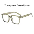 Lunettes TR carrées vert transparent avec détail d'étoile argentée et design tendance - Vert Transparent