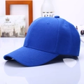 Classic royal blue cotton baseball cap with six-panel structure and curved brim design - Blue