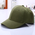 Detail view of army green cotton baseball cap with six-panel structure and breathable holes - Army Green