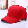 Classic red cotton baseball cap with curved brim and breathable six-panel structure - Red