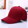 Detail view of burgundy cotton twill baseball cap with reinforced stitched brim - Burgundy