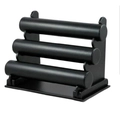 Three-tier black velvet jewelry display stand for bracelets and watches with matte finish - Black PU Three Layer Bracelet Stand