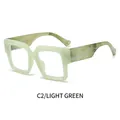 Occhiali anti-luce blu quadrati oversize in verde chiaro con stanghette effetto marmo - Montatura Verde Chiaro Lenti Trasparenti (C2/LIGHT GREEN)