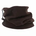 Brauner Fleece-Halswärmer für Outdoor-Sport mit verstellbarem Kordelzug und Stopper - Kaffeebraun