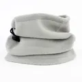 Gray fleece neck warmer with adjustable drawstring for outdoor winter sports - Light Gray
