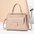 Sac à main matelassé beige élégant avec boucles dorées et bandoulière amovible - Khaki