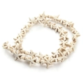 Detailed view of starfish shaped turquoise beads with vintage marble texture for DIY jewelry - 13*13mm / White