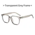 Monture de lunettes carrée TR90 gris transparent avec étoile argentée et verres clairs - Gris Transparent