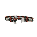 Three-color braided nautical rope bracelet with silver metal anchor clasp fastener - Silver Anchor - Tricolor Rope
