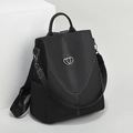 Sac à dos multifonctionnel noir à grande capacité avec logo cœur et bandoulière - Style de Logo Double Coeur en Métal (Style 4)