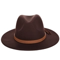 Brown wool felt fedora hat featuring a stylish snakeskin band and tassel detail - 57cm Adjustable / Coffee