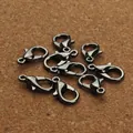 Cierres de mosquetón de aleación de zinc en color gunmetal para bisutería hecha a mano - Grande (21x11mm) / Negro de Humo